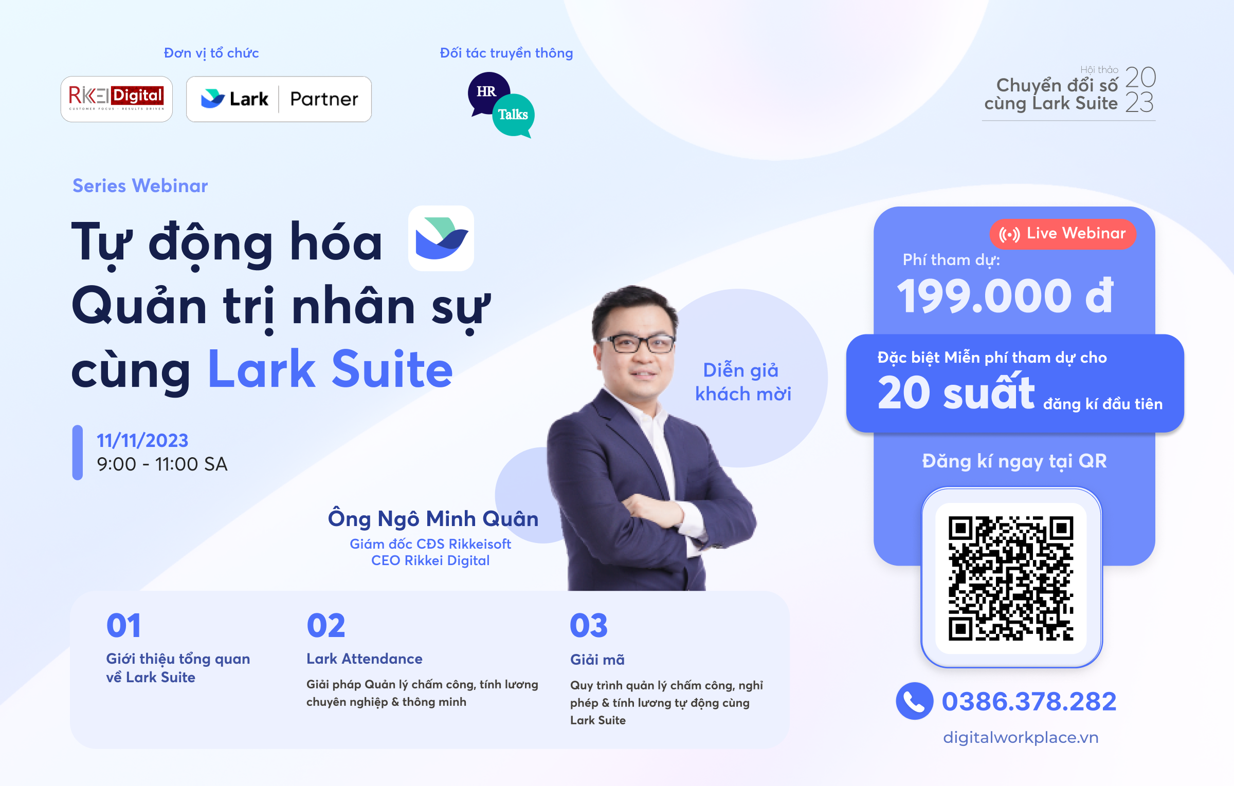 QR đăng ký chuỗi Hội thảo Tự động hóa Quản trị nhân sự cùng Lark Suite